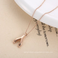 Personalized Lucky Choker Pendant Wishbone Necklace